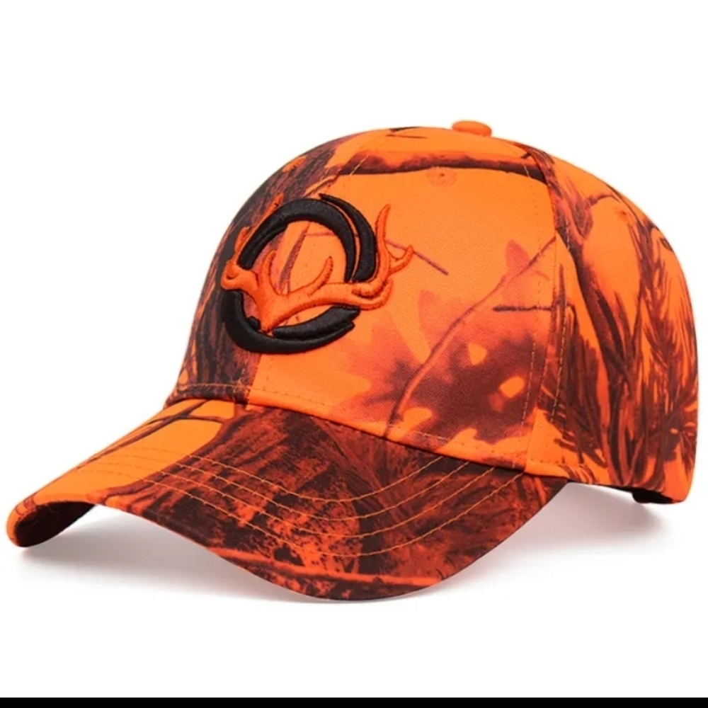 New men's orange adjustable baseball cap hat camo camouflage deer antlers